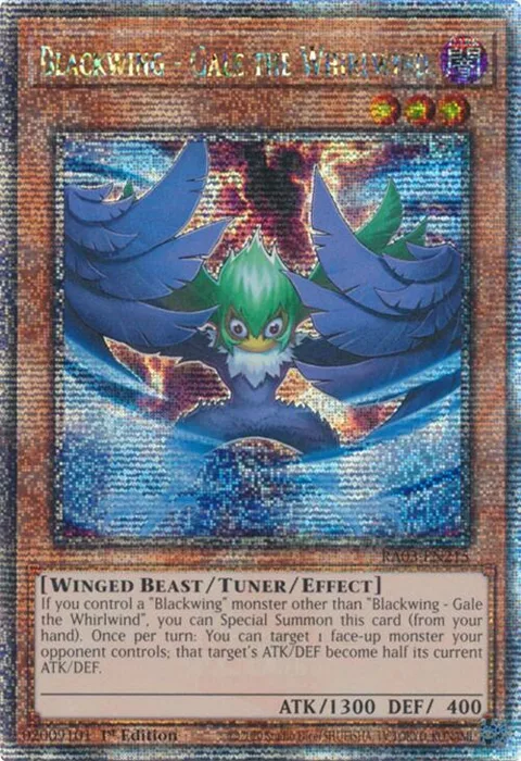 Blackwing - Gale the Whirlwind Quarter Century Secret Rare RA03-EN215 Yu-Gi-Oh card from Quarter Century Bonanza