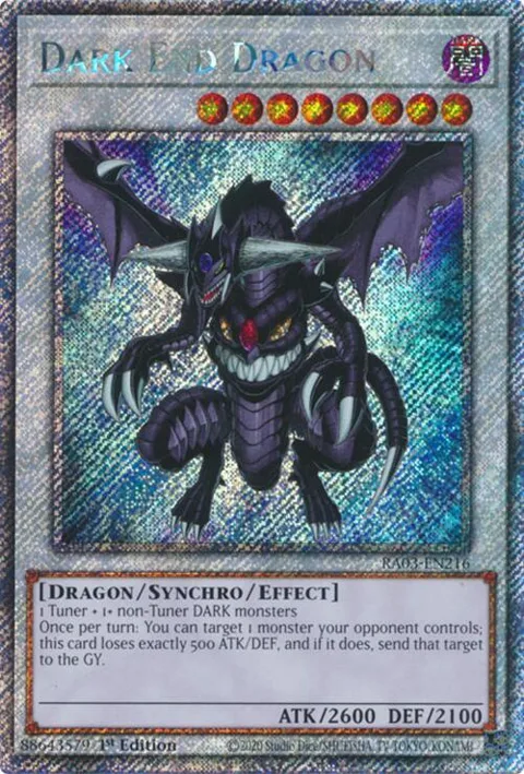 Dark End Dragon Platinum Secret Rare RA03-EN216 Yu-Gi-Oh card from Quarter Century Bonanza