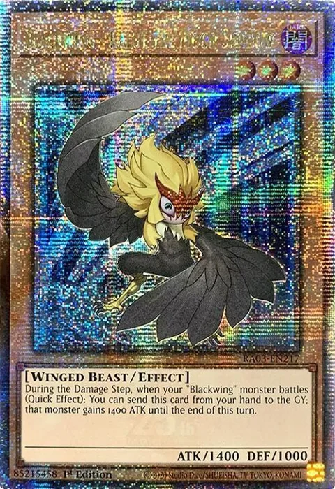 Blackwing - Kalut the Moon Shadow Quarter Century Secret Rare RA03-EN217 Yu-Gi-Oh card from Quarter Century Bonanza