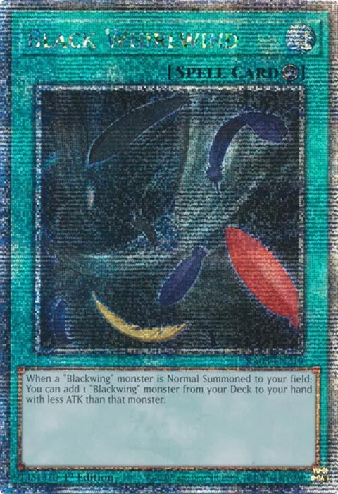 Black Whirlwind Quarter Century Secret Rare RA03-EN219 Yu-Gi-Oh card from Quarter Century Bonanza