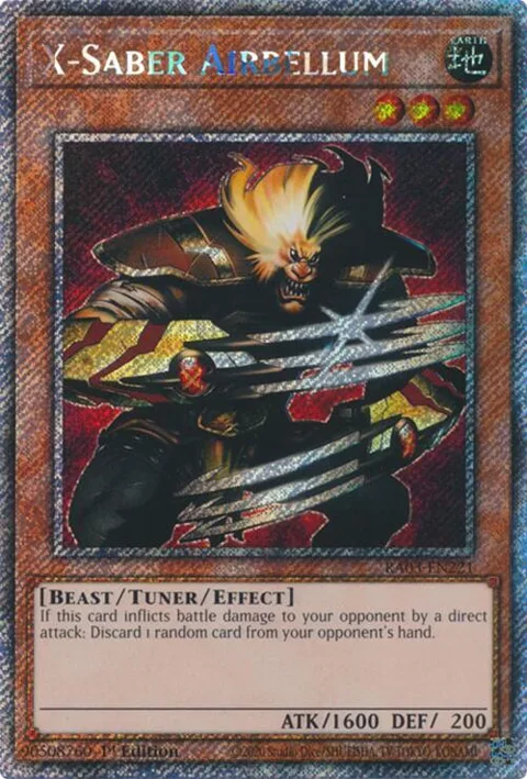 X-Saber Airbellum Platinum Secret Rare RA03-EN221 Yu-Gi-Oh card from Quarter Century Bonanza