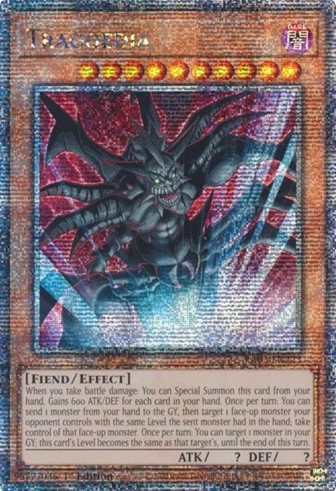 Tragoedia Quarter Century Secret Rare RA03-EN223 Yu-Gi-Oh card from Quarter Century Bonanza