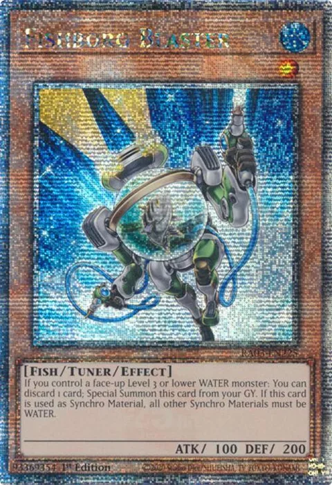 Fishborg Blaster Quarter Century Secret Rare RA03-EN225 Yu-Gi-Oh card from Quarter Century Bonanza