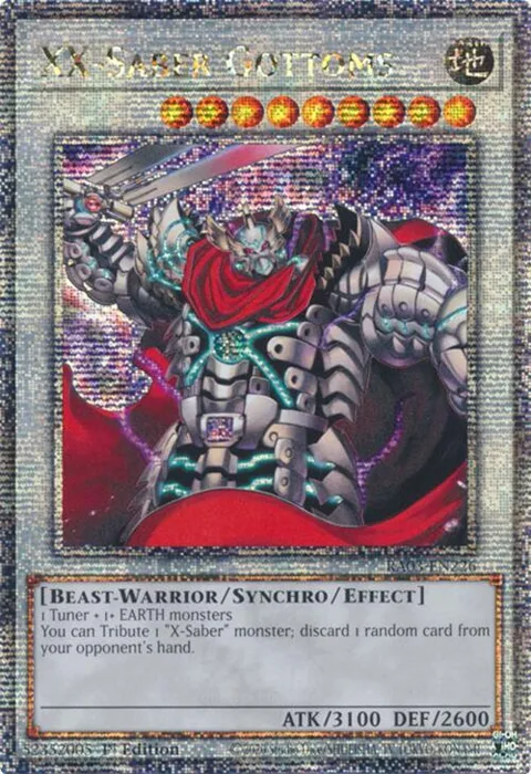 XX-Saber Gottoms Quarter Century Secret Rare RA03-EN226 Yu-Gi-Oh card from Quarter Century Bonanza
