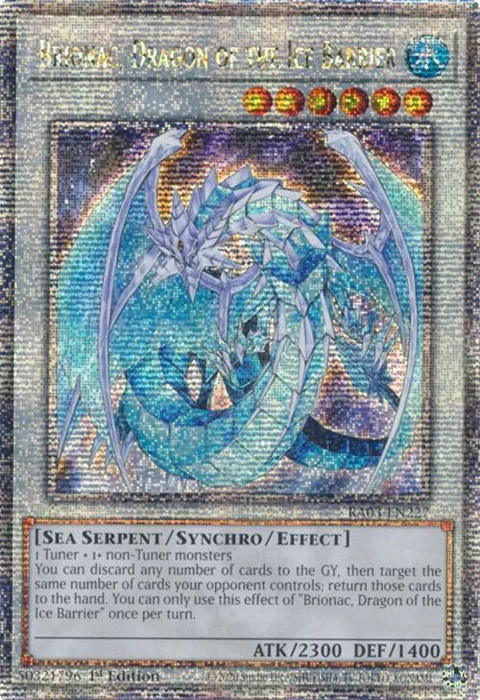 Brionac, Dragon of the Ice Barrier Quarter Century Secret Rare RA03-EN227 Yu-Gi-Oh card from Quarter Century Bonanza