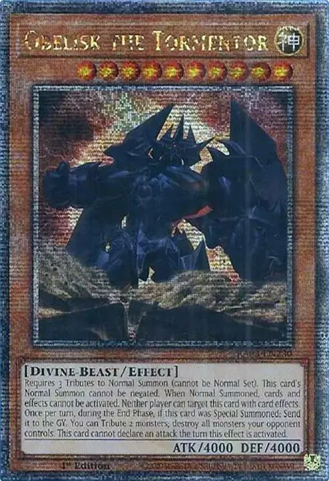 Obelisk the Tormentor Quarter Century Secret Rare RA03-EN230 Yu-Gi-Oh card from Quarter Century Bonanza