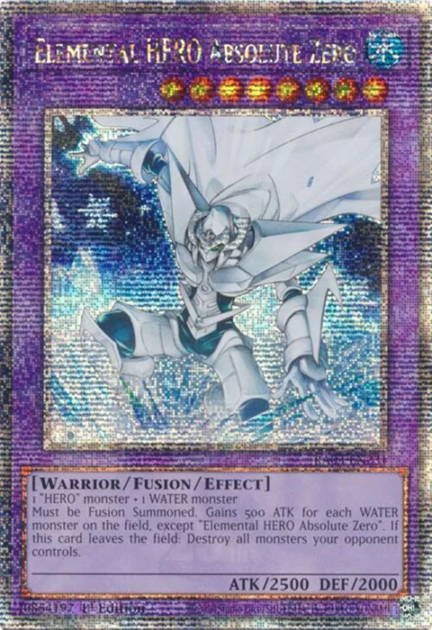 Elemental HERO Absolute Zero Quarter Century Secret Rare RA03-EN231 Yu-Gi-Oh card from Quarter Century Bonanza