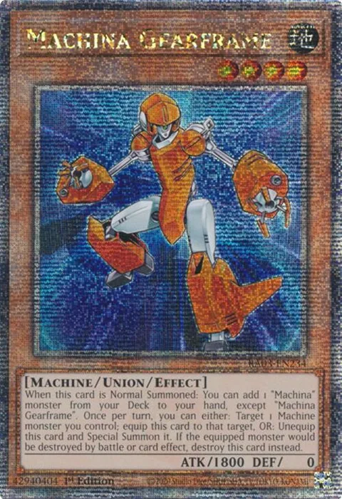 Machina Gearframe Quarter Century Secret Rare RA03-EN234 Yu-Gi-Oh card from Quarter Century Bonanza