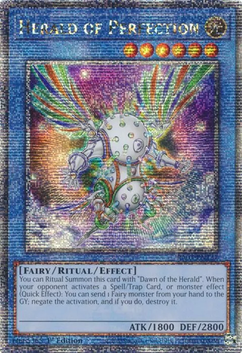 Herald of Perfection Quarter Century Secret Rare RA03-EN237 Yu-Gi-Oh card from Quarter Century Bonanza