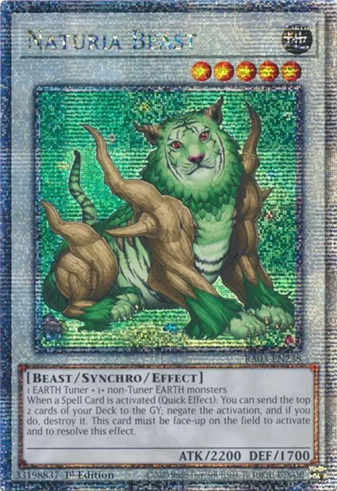 Naturia Beast Quarter Century Secret Rare RA03-EN238 Yu-Gi-Oh card from Quarter Century Bonanza