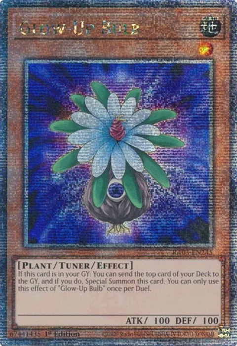 Glow-Up Bulb Quarter Century Secret Rare RA03-EN245 Yu-Gi-Oh card from Quarter Century Bonanza