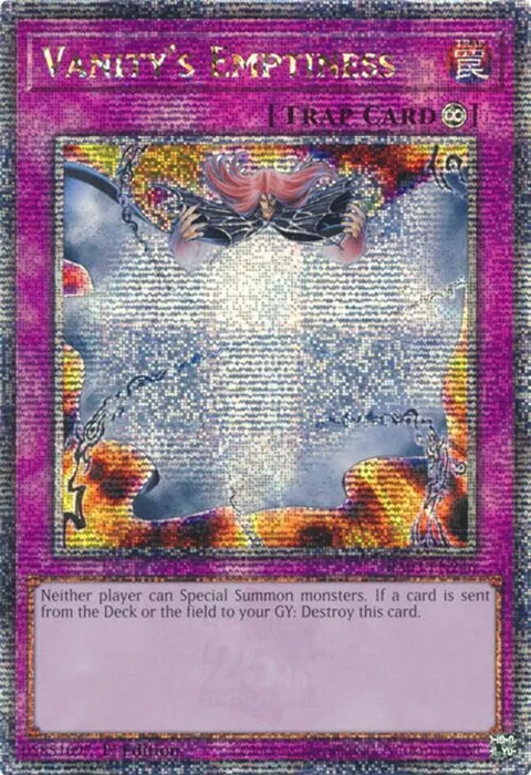 Vanity's Emptiness Quarter Century Secret Rare RA03-EN246 Yu-Gi-Oh card from Quarter Century Bonanza