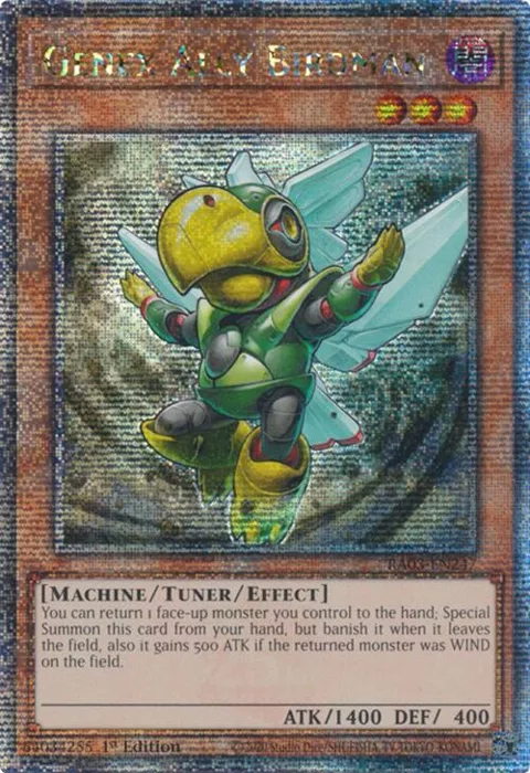 Genex Ally Birdman Quarter Century Secret Rare RA03-EN247 Yu-Gi-Oh card from Quarter Century Bonanza