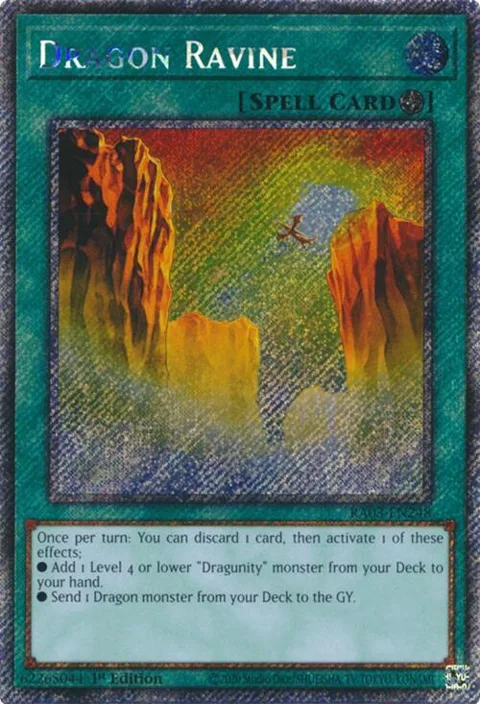 Dragon Ravine Platinum Secret Rare RA03-EN248 Yu-Gi-Oh card from Quarter Century Bonanza