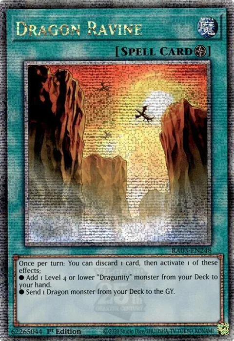Dragon Ravine Quarter Century Secret Rare RA03-EN248 Yu-Gi-Oh card from Quarter Century Bonanza