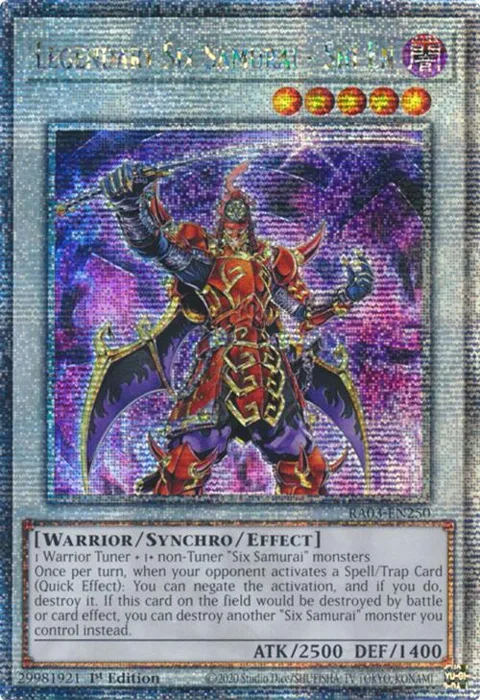 Legendary Six Samurai - Shi En Quarter Century Secret Rare RA03-EN250 Yu-Gi-Oh card from Quarter Century Bonanza