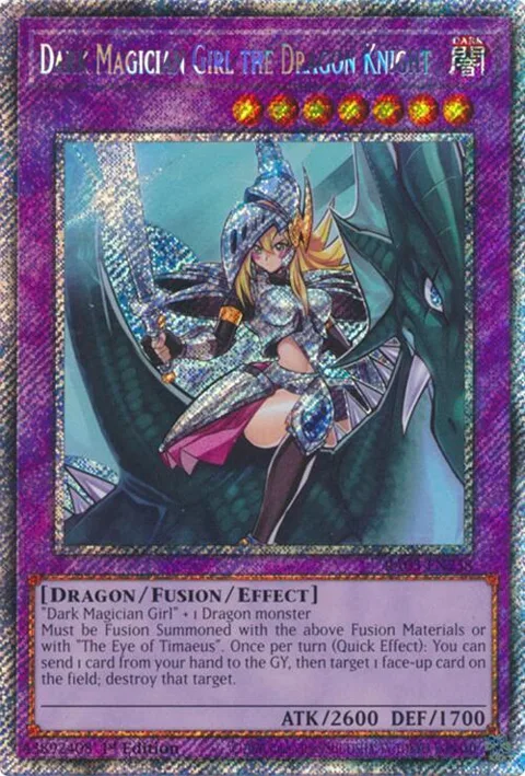 Dark Magician Girl the Dragon Knight Platinum Secret Rare RA03-EN258 Yu-Gi-Oh card from Quarter Century Bonanza