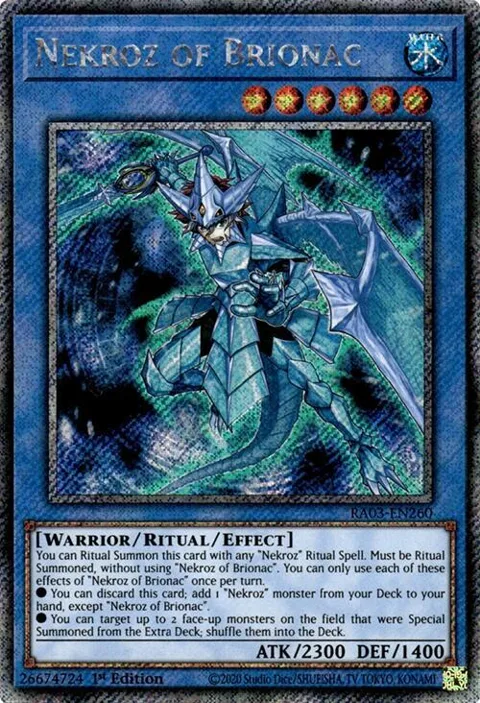 Nekroz of Brionac Platinum Secret Rare RA03-EN260 Yu-Gi-Oh card from Quarter Century Bonanza