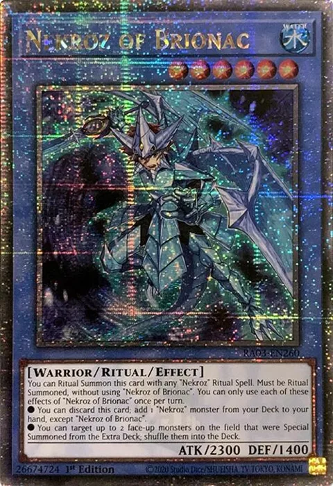 Nekroz of Brionac Quarter Century Secret Rare RA03-EN260 Yu-Gi-Oh card from Quarter Century Bonanza