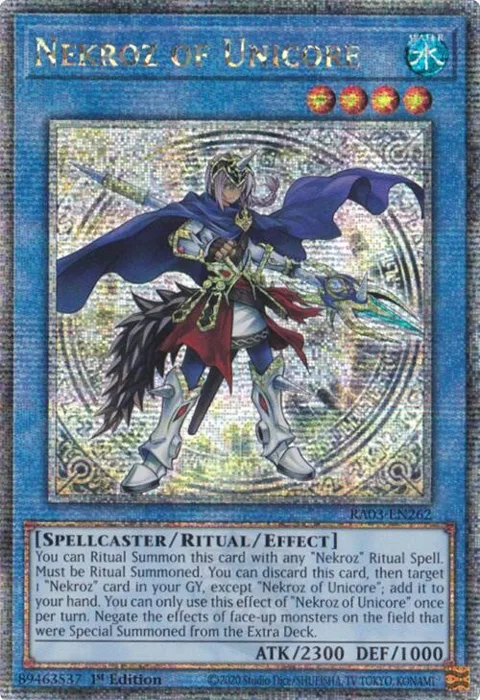 Nekroz of Unicore Quarter Century Secret Rare RA03-EN262 Yu-Gi-Oh card from Quarter Century Bonanza