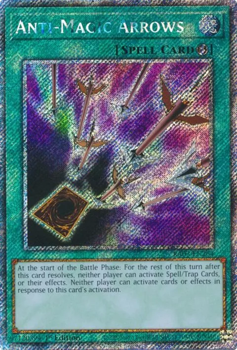Anti-Magic Arrows Platinum Secret Rare RA03-EN264 Yu-Gi-Oh card from Quarter Century Bonanza