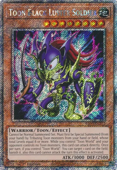 Toon Black Luster Soldier Platinum Secret Rare RA03-EN272 Yu-Gi-Oh card from Quarter Century Bonanza