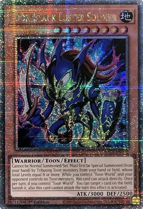 Toon Black Luster Soldier Quarter Century Secret Rare RA03-EN272 Yu-Gi-Oh card from Quarter Century Bonanza