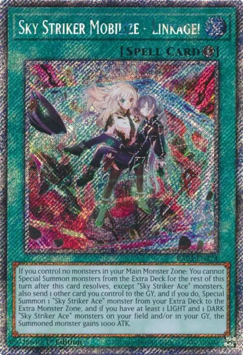 Sky Striker Mobilize - Linkage! Platinum Secret Rare RA03-EN274 Yu-Gi-Oh card from Quarter Century Bonanza