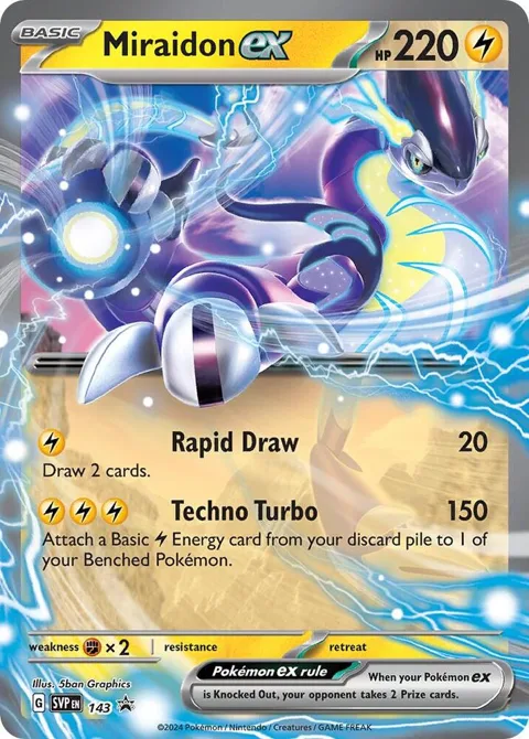 Miraidon ex #143 Holofoil Pokémon card from Scarlet & Violet Promo Cards