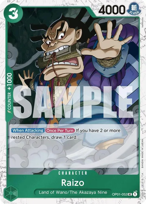 Raizo Jolly Roger Foil OP01-052 One Piece card from Premium Booster -The Best-