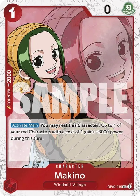 Makino Jolly Roger Foil OP02-015 One Piece card from Premium Booster -The Best-