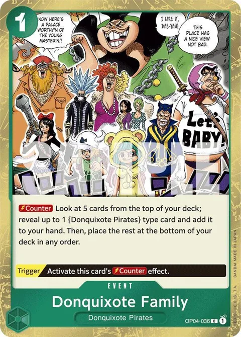 Donquixote Family Jolly Roger Foil OP04-036 One Piece card from Premium Booster -The Best-