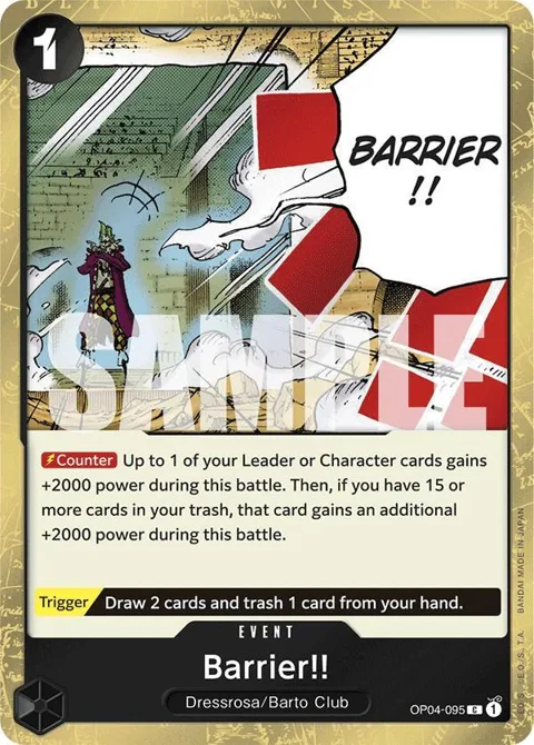 Barrier!! Jolly Roger Foil OP04-095 One Piece card from Premium Booster -The Best-