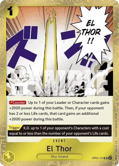El Thor Jolly Roger Foil OP05-114 One Piece card from Premium Booster -The Best-