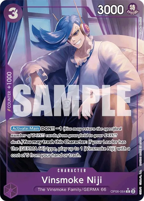 Vinsmoke Niji Full Art OP06-064 One Piece card from Premium Booster -The Best-