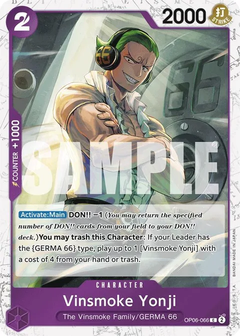 Vinsmoke Yonji Jolly Roger Foil OP06-066 One Piece card from Premium Booster -The Best-