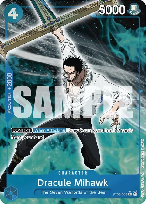 Dracule Mihawk Full Art ST03-005 One Piece card from Premium Booster -The Best-