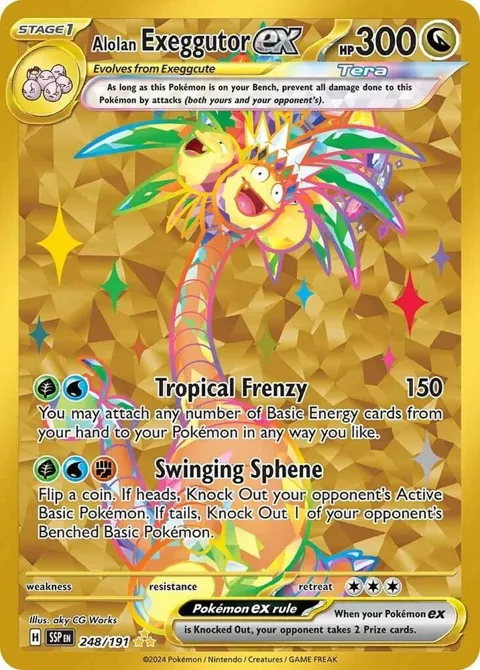 Alolan Exeggutor ex #248/191 Holofoil Pokémon card from Surging Sparks
