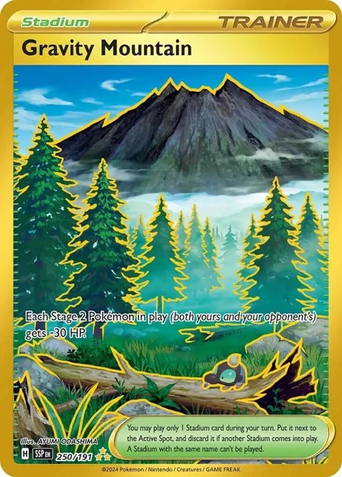Gravity Mountain #250/191 Holofoil Pokémon card from Surging Sparks