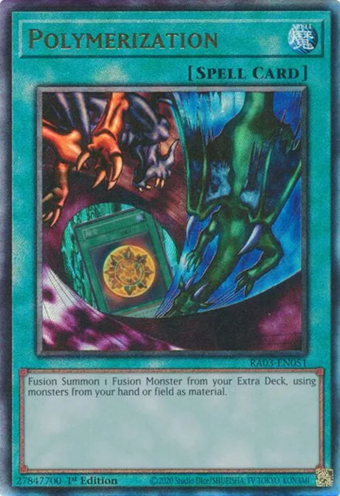 Polymerization A Alt Art Prismatic Ultimate Rare RA03-EN051 Yu-Gi-Oh card from Quarter Century Bonanza