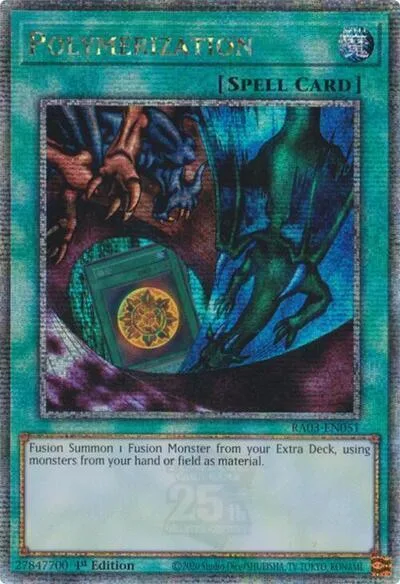 Polymerization A Alt Art Quarter Century Secret Rare RA03-EN051 Yu-Gi-Oh card from Quarter Century Bonanza