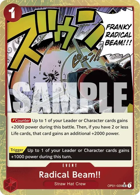 Radical Beam!! Textured Foil OP01-029 One Piece card from Premium Booster -The Best-