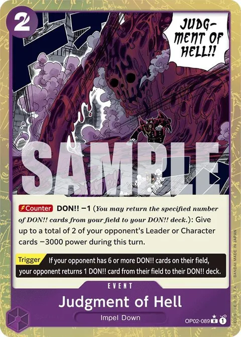 Judgment of Hell Textured Foil OP02-089 One Piece card from Premium Booster -The Best-