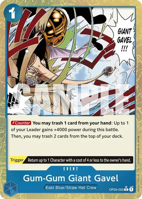 Gum-Gum Giant Gavel Textured Foil OP03-055 One Piece card from Premium Booster -The Best-
