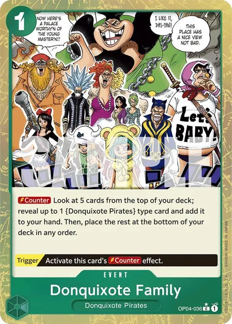 Donquixote Family Textured Foil OP04-036 One Piece card from Premium Booster -The Best-
