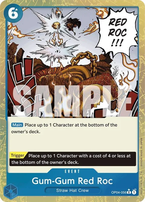 Gum-Gum Red Roc Textured Foil OP04-056 One Piece card from Premium Booster -The Best-