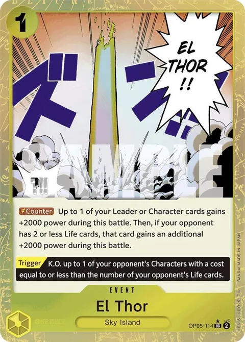 El Thor Textured Foil OP05-114 One Piece card from Premium Booster -The Best-
