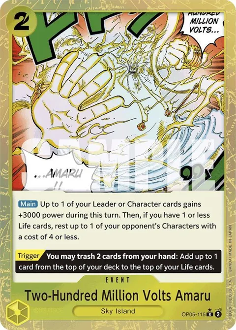 Two-Hundred Million Volts Amaru Textured Foil OP05-115 One Piece card from Premium Booster -The Best-