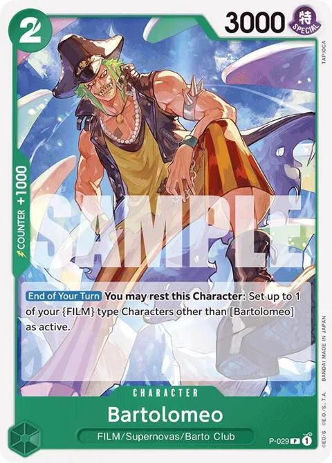 Bartolomeo Reprint P-029 One Piece card from Premium Booster -The Best-