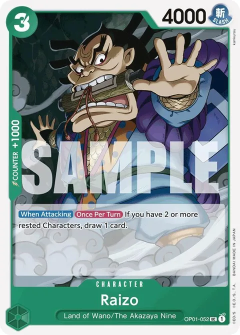 Raizo Reprint OP01-052 One Piece card from Premium Booster -The Best-
